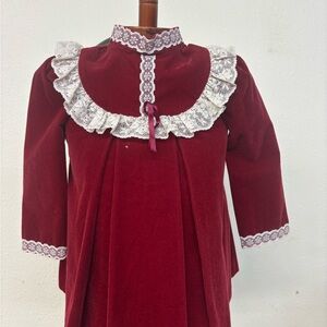 Elegant Burgundy Kids Costume with Lace Trim